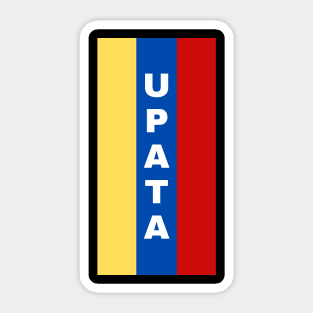 Upata City in Venezuelan Flag Colors Vertical Sticker